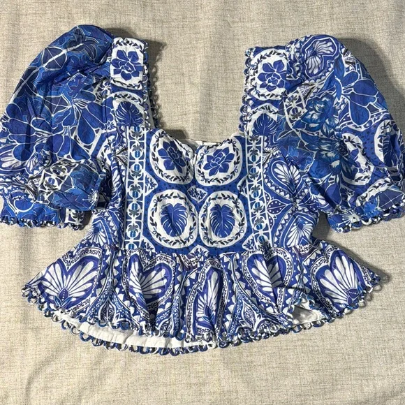 FARM Rio Blue Floral Blouse - Picture 3 of 6